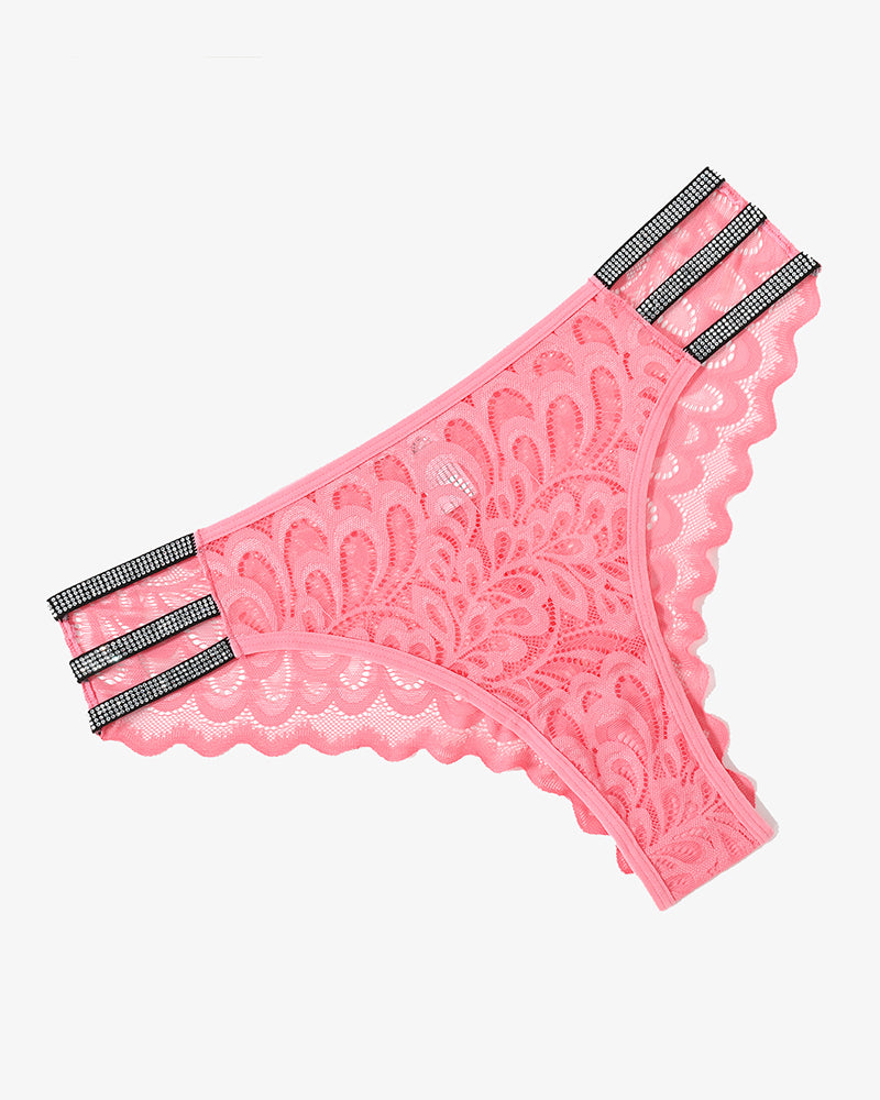 Lace Glitter Panty Pink Lingeries-panties - Tophatter Daily Deals