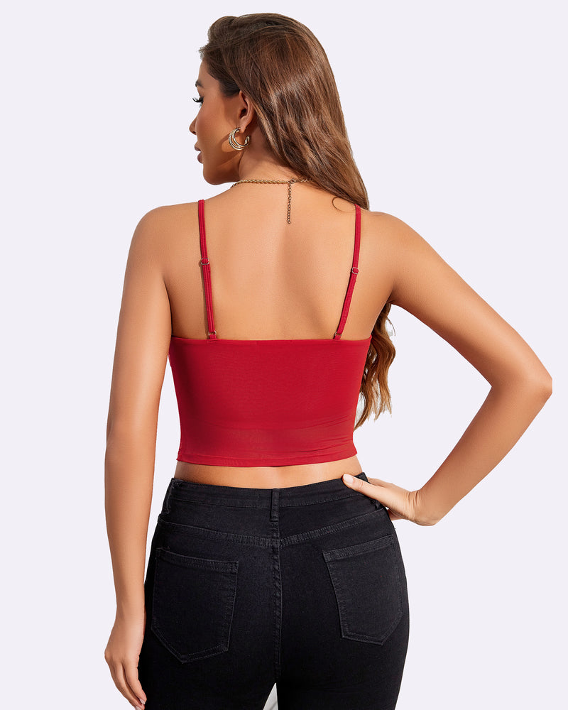 Spaghetti Strap Mesh Tank Top (DE Only) Lingerie Sets-Bras - Tophatter Daily Deals