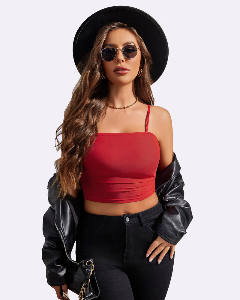 Spaghetti Strap Mesh Tank Top (DE Only) Lingerie Sets-Bras - Tophatter Daily Deals