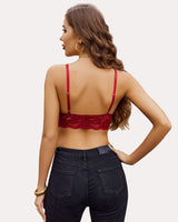 2Packs V Neck Lace Crop Tops Lingerie Sets-Bras - Tophatter Daily Deals