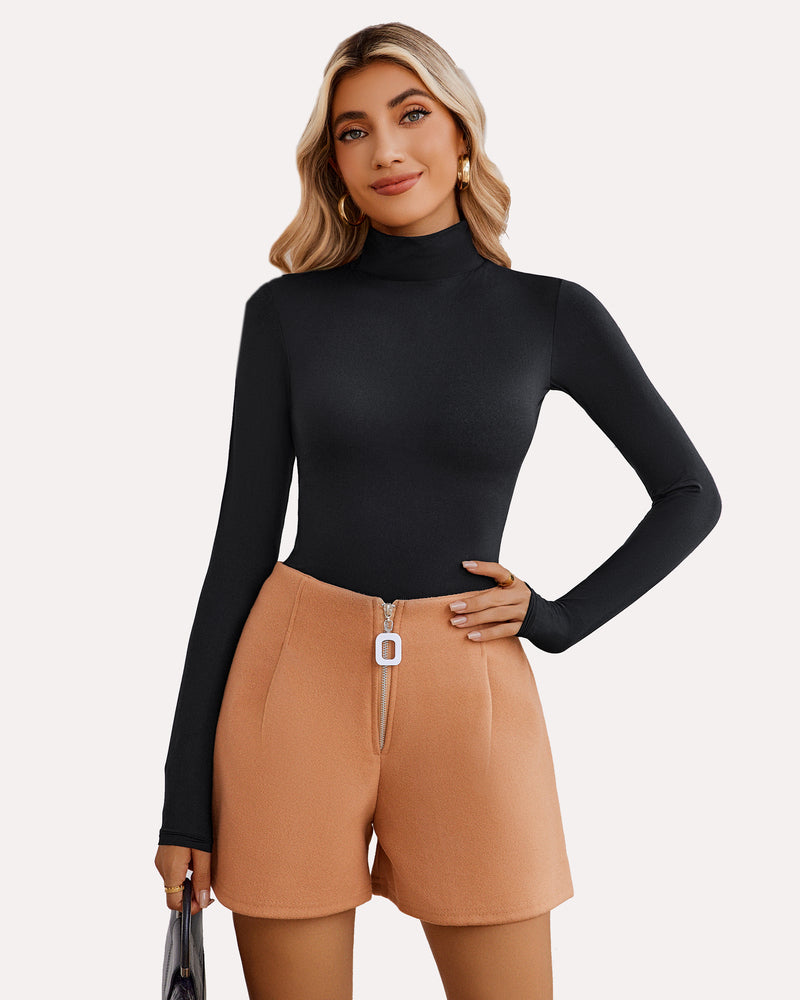 High Neck Snap Closure Soft Bodysuit Shapewear Shaperwear-bodysuit - Tophatter Daily Deals