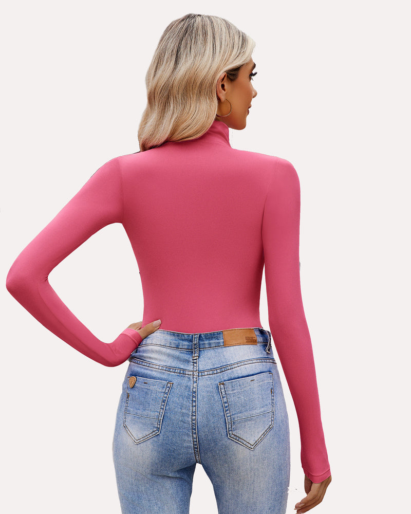 High Neck Snap Closure Soft Bodysuit Shapewear Shaperwear-bodysuit - Tophatter Daily Deals