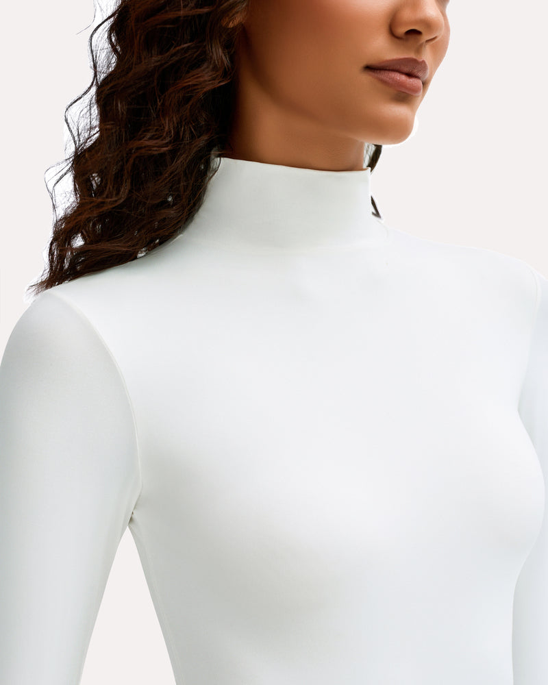 High Neck Snap Closure Soft Bodysuit Shapewear Shaperwear-bodysuit - Tophatter Daily Deals