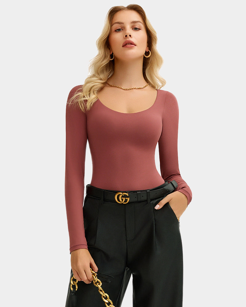 Scoop Neck Bodysuit Shapewear Going Out Tops Shaperwear-bodysuit - Tophatter Daily Deals
