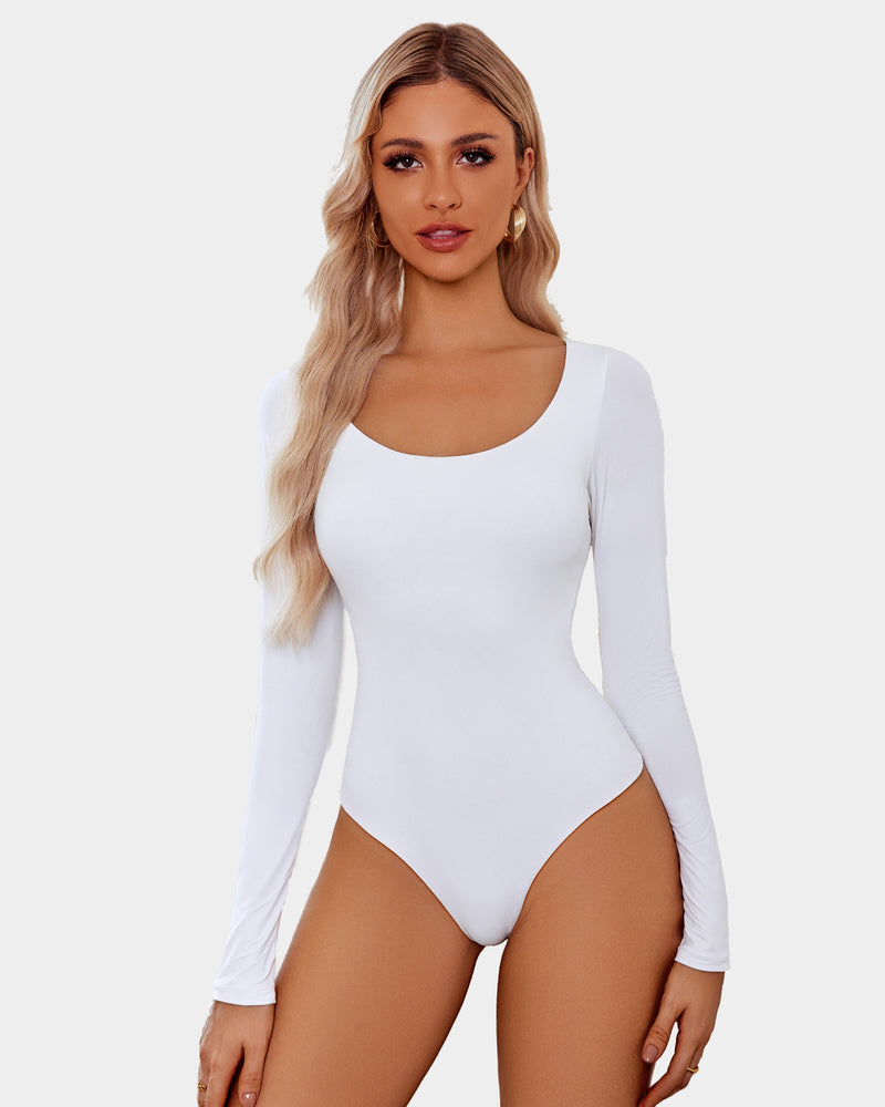 Scoop Neck Bodysuit Shapewear Going Out Tops Shaperwear-bodysuit - Tophatter Daily Deals