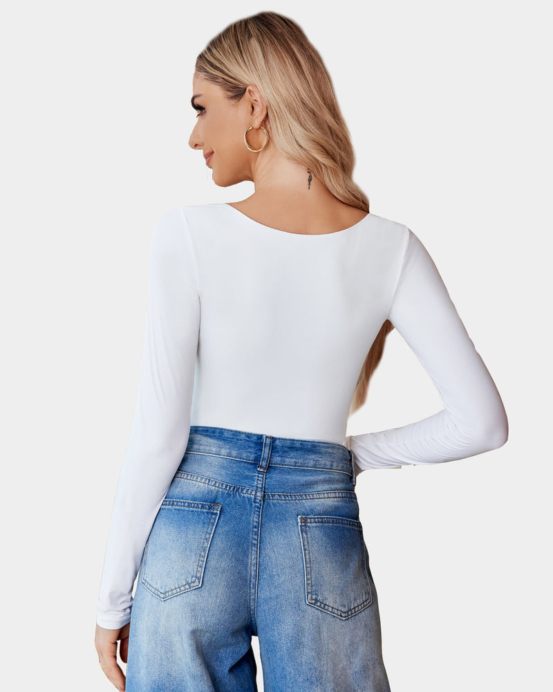 Scoop Neck Bodysuit Shapewear Going Out Tops Shaperwear-bodysuit - Tophatter Daily Deals