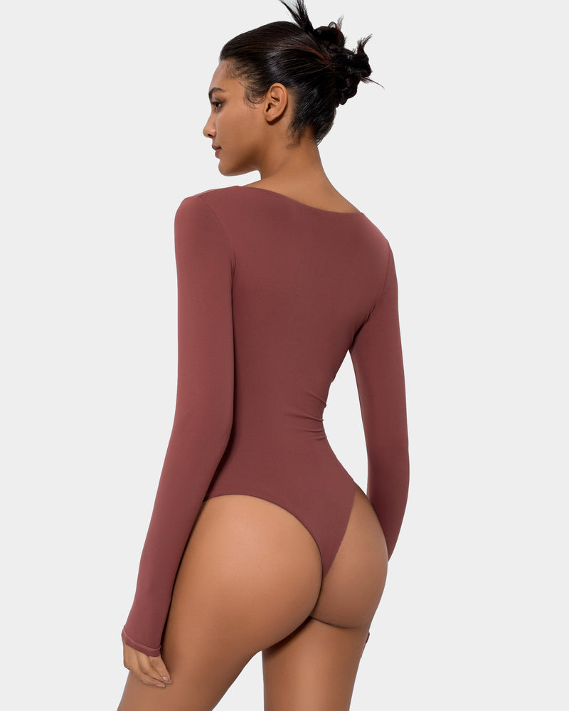 Square Neck Double Lined Shapewear Bodysuit Shaperwear-bodysuit - Tophatter Daily Deals