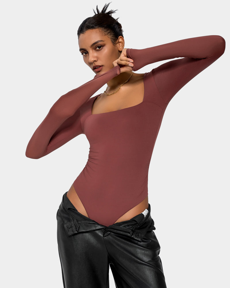 Square Neck Double Lined Shapewear Bodysuit Shaperwear-bodysuit - Tophatter Daily Deals