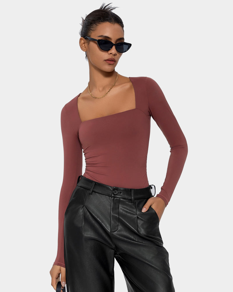 Square Neck Double Lined Shapewear Bodysuit Shaperwear-bodysuit - Tophatter Daily Deals
