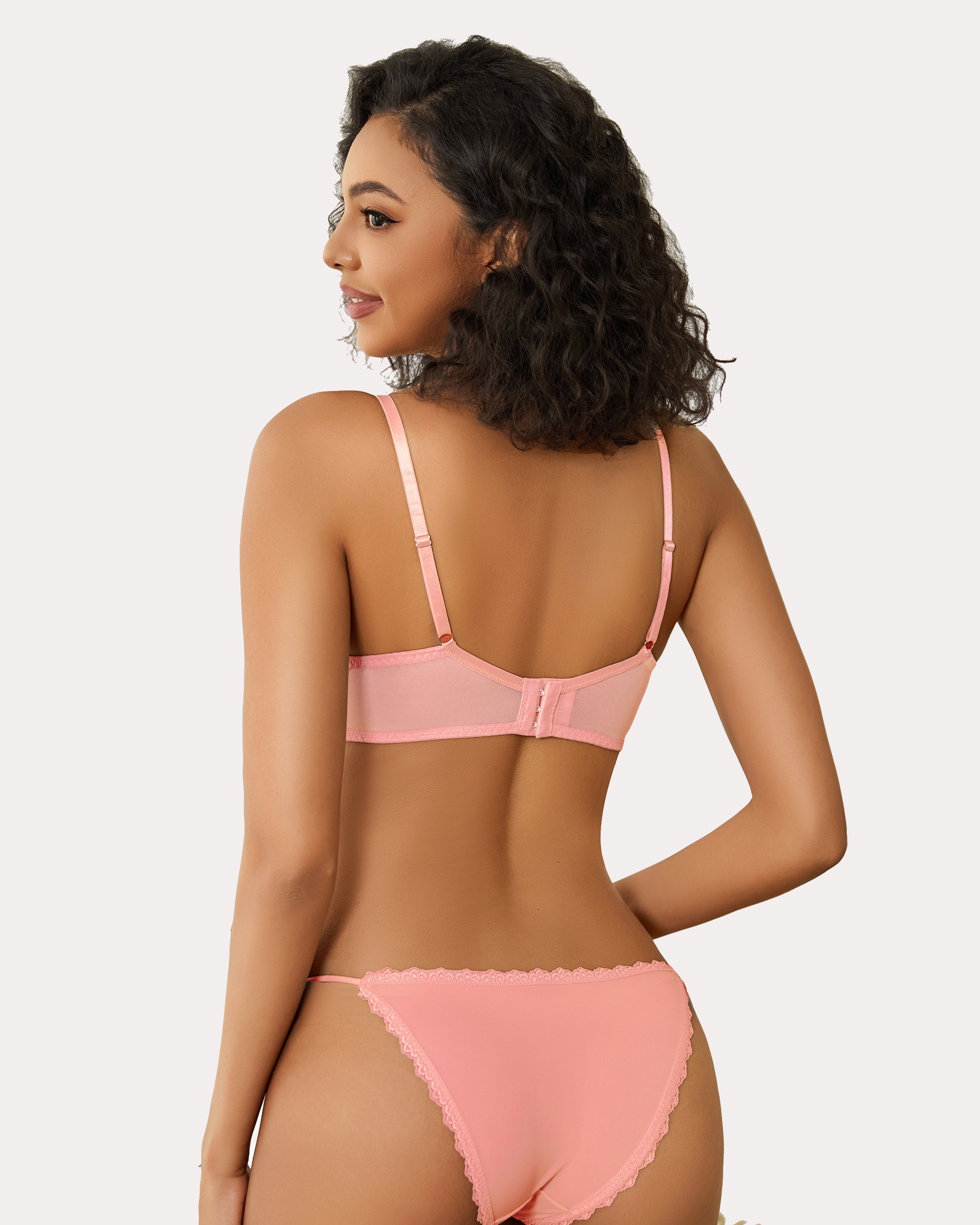 Minimizer Bras Sheer Balconette Lingerie Sets-Bras - Tophatter Daily Deals
