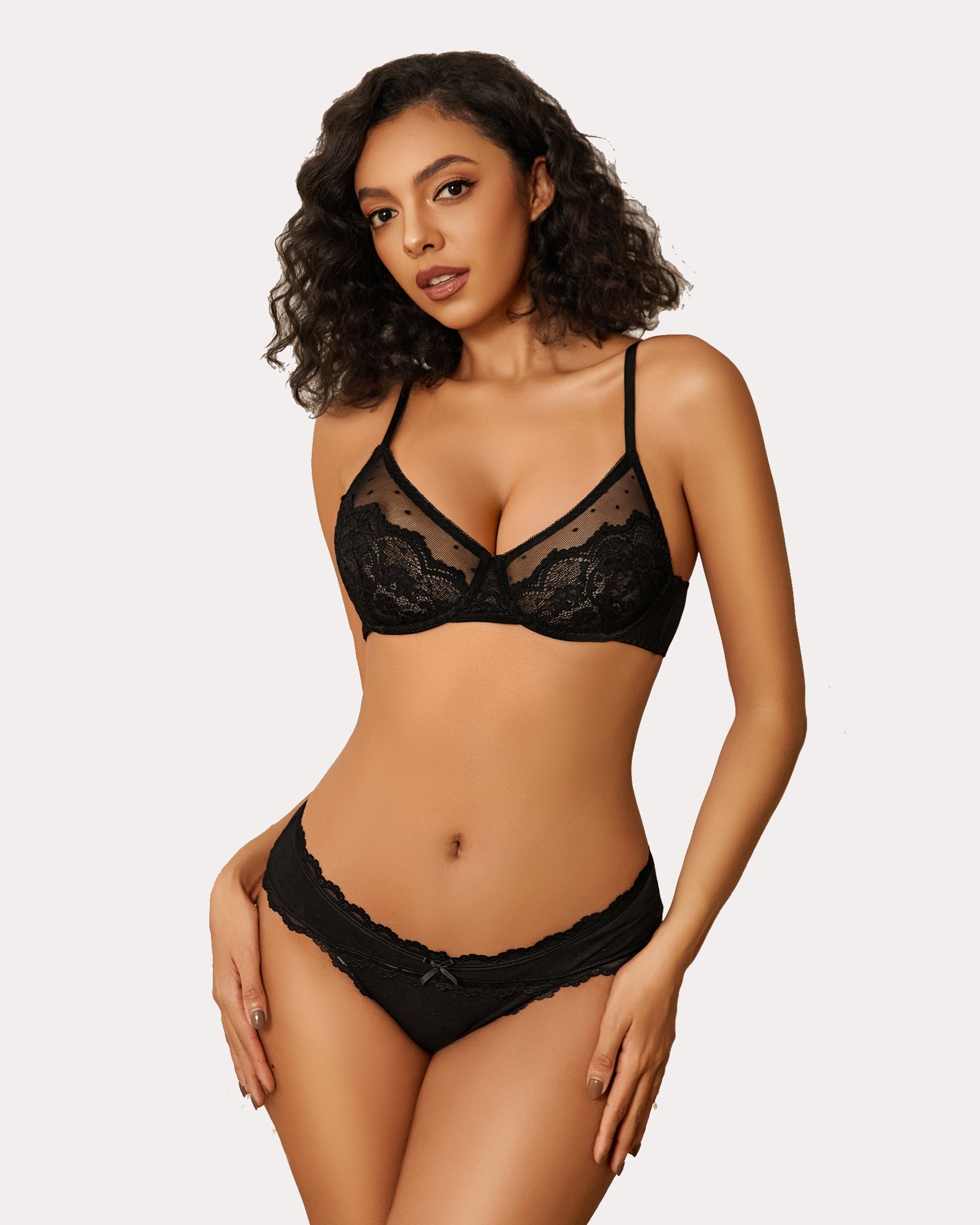 Minimizer Bras Sheer Balconette Lingerie Sets-Bras - Tophatter Daily Deals