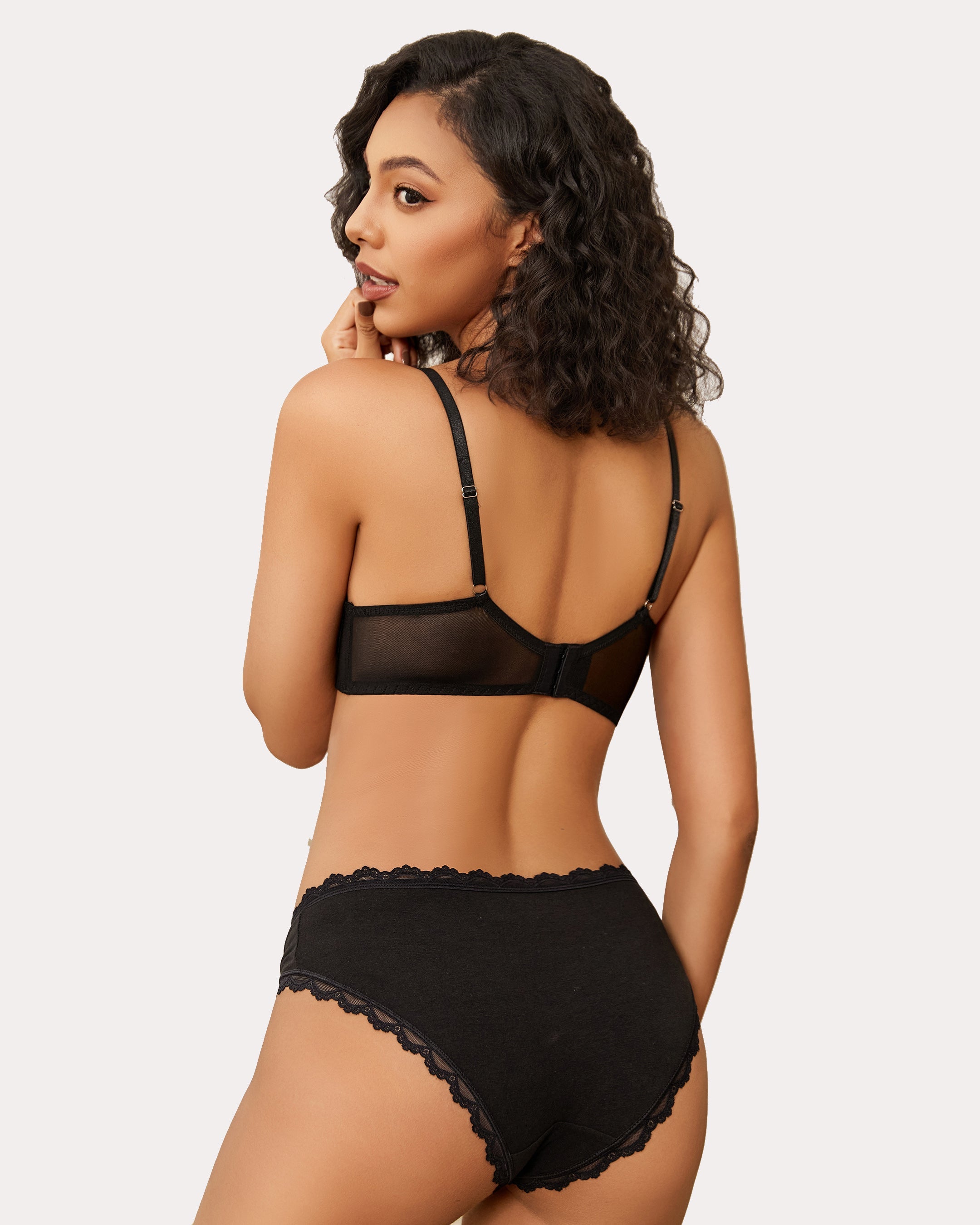 Minimizer Bras Sheer Balconette Lingerie Sets-Bras - Tophatter Daily Deals