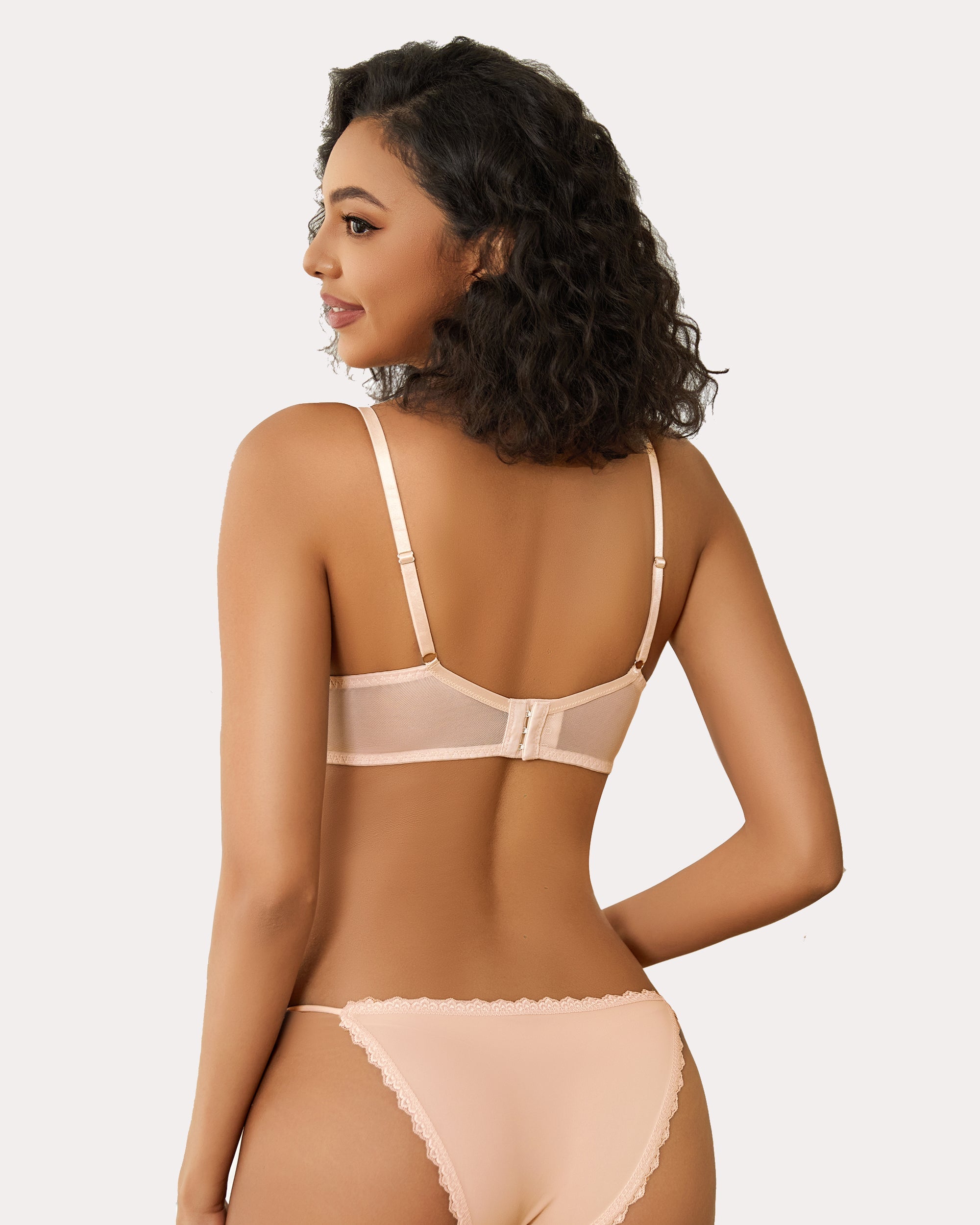 Minimizer Bras Sheer Balconette Lingerie Sets-Bras - Tophatter Daily Deals
