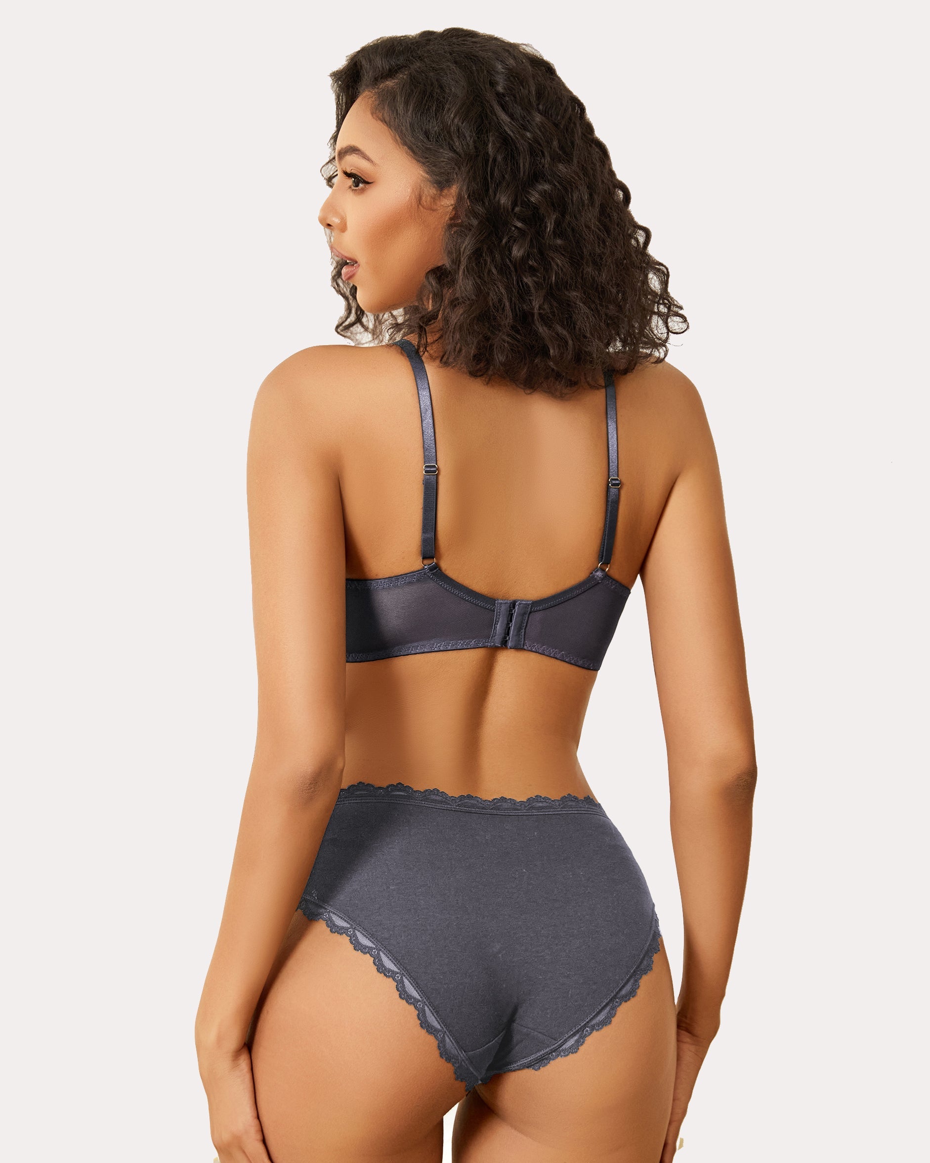 Minimizer Bras Sheer Balconette Lingerie Sets-Bras - Tophatter Daily Deals
