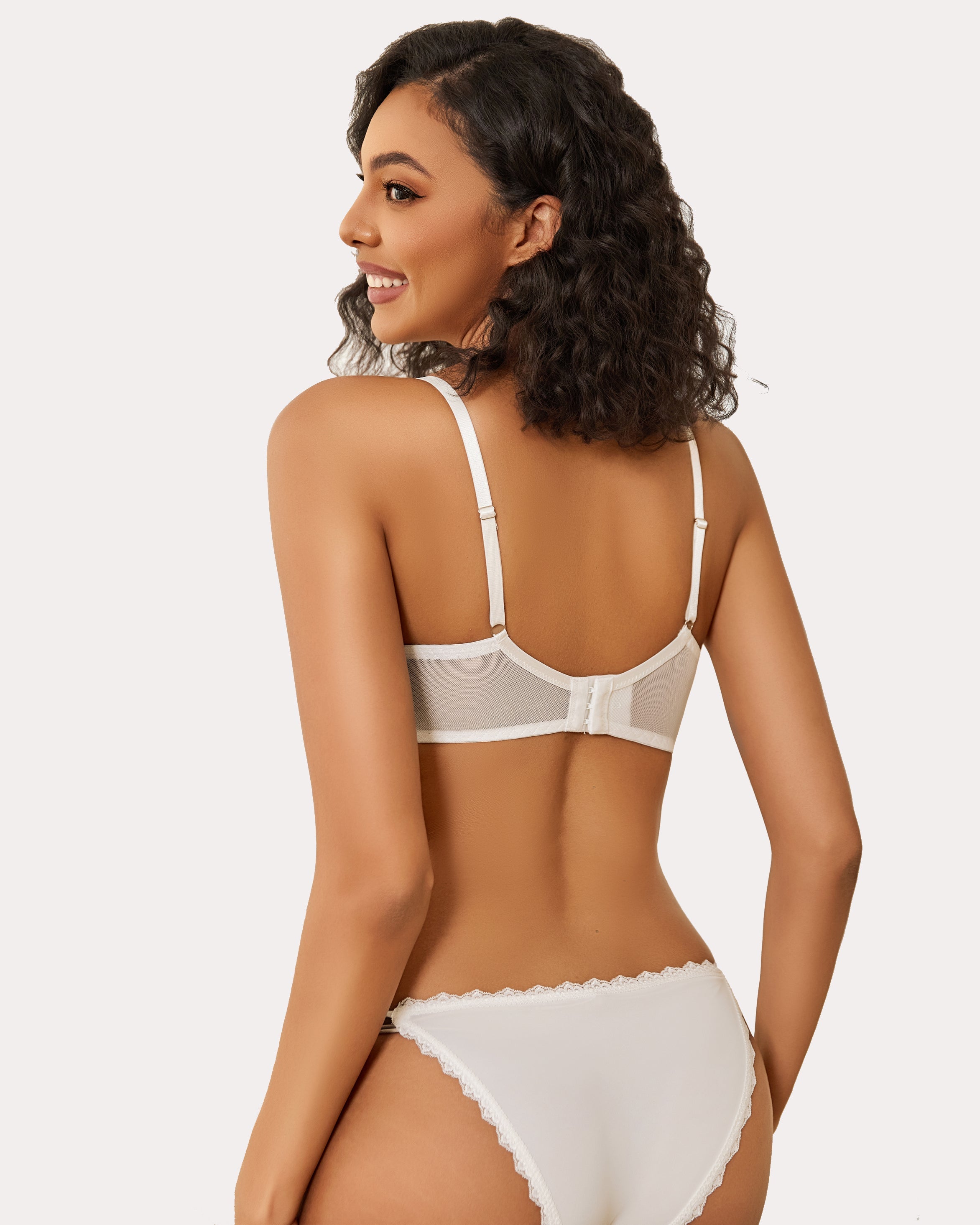 Minimizer Bras Sheer Balconette Lingerie Sets-Bras - Tophatter Daily Deals