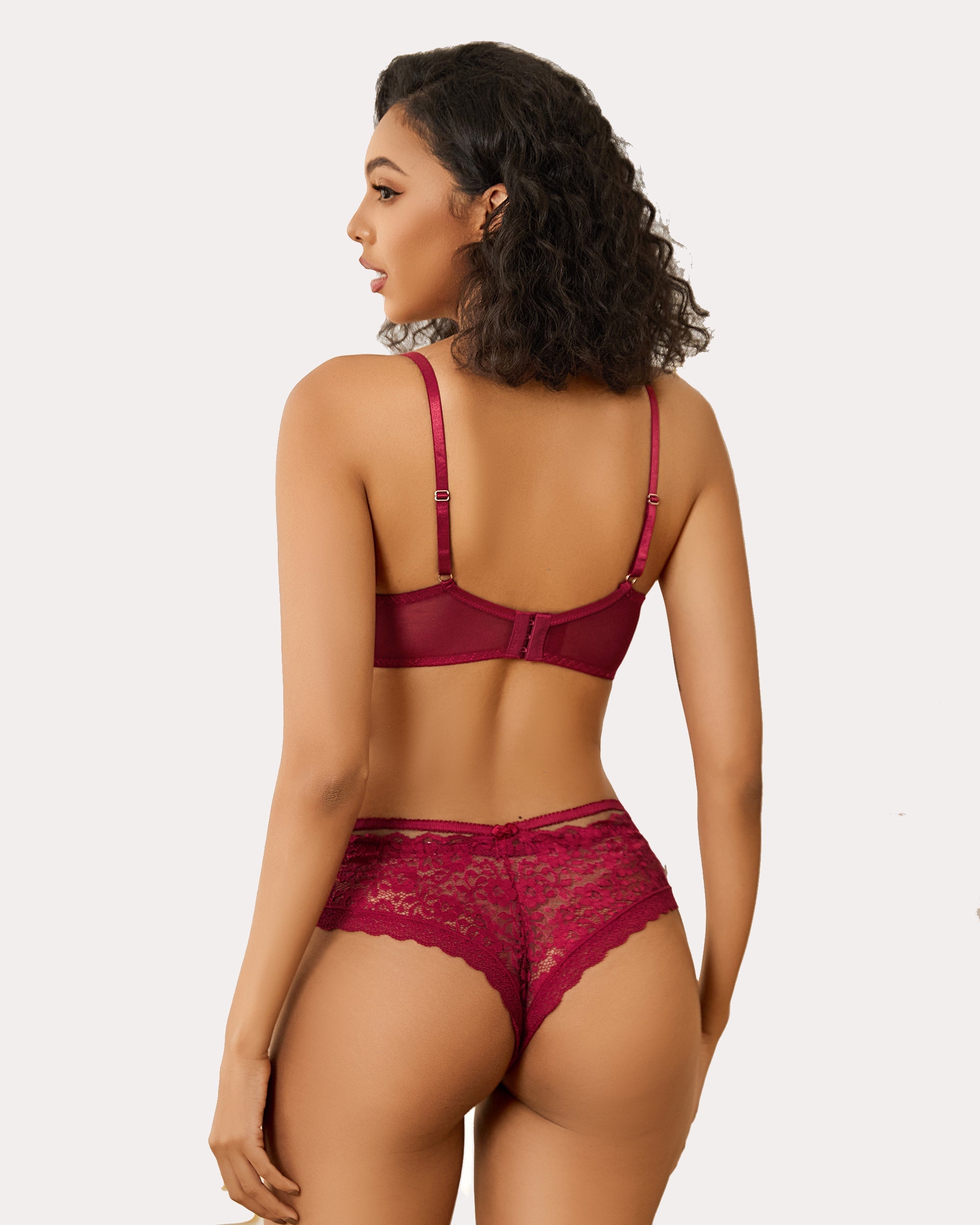 Minimizer Bras Sheer Balconette Lingerie Sets-Bras - Tophatter Daily Deals