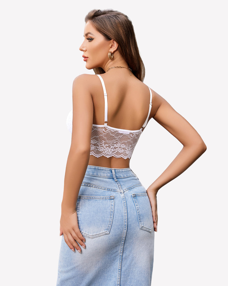 Lace Bustier Tops Cami Crop Top Lingerie Sets-Bras - Tophatter Daily Deals