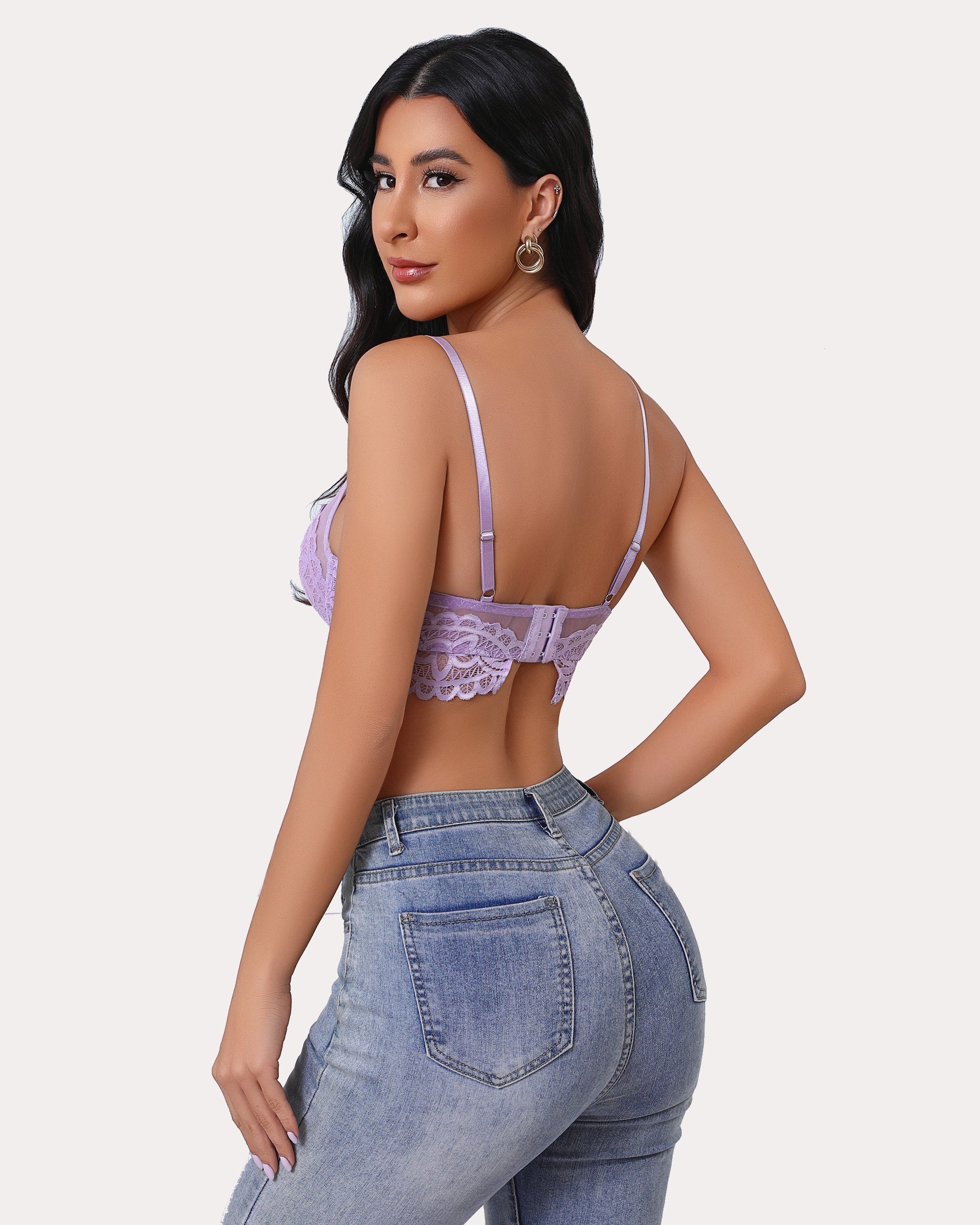 Underwire Bra Lace Full Coverage Bralette Lingerie Sets-Bras - Tophatter Daily Deals