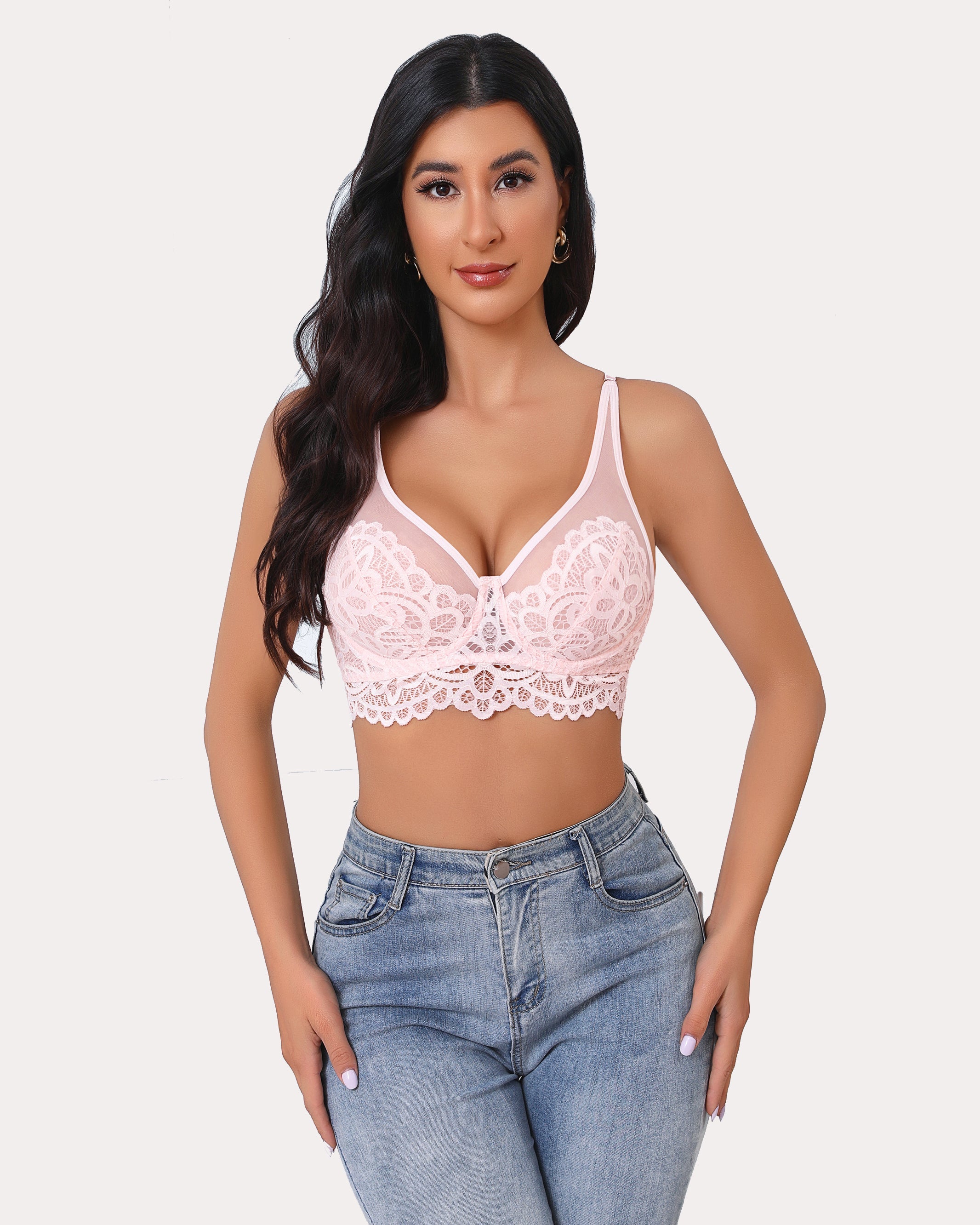 Underwire Bra Lace Full Coverage Bralette Lingerie Sets-Bras - Tophatter Daily Deals