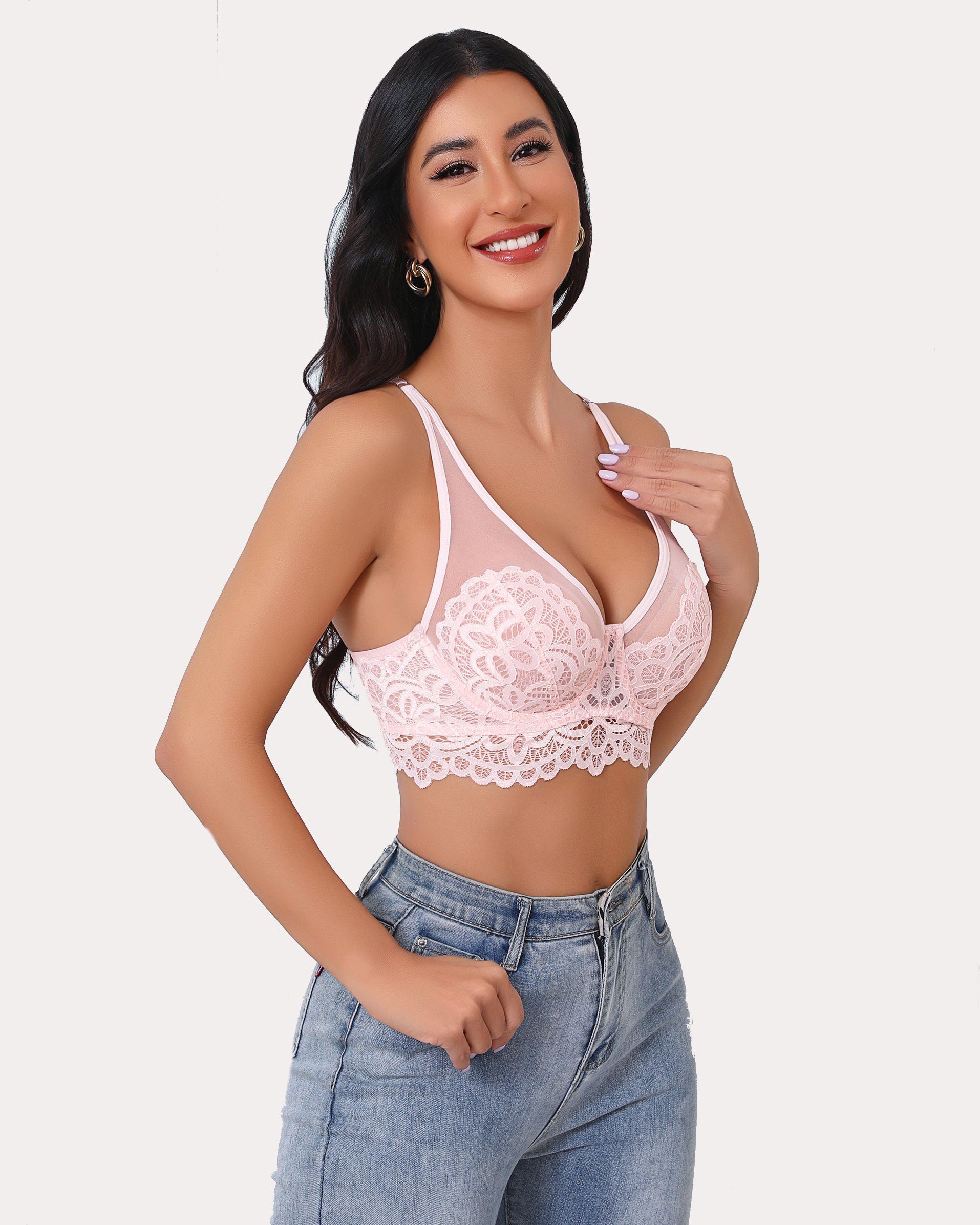 Underwire Bra Lace Full Coverage Bralette Lingerie Sets-Bras - Tophatter Daily Deals