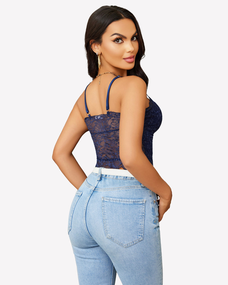 Lace Crop Top Ruched Tank Lingerie Sets-Bras - Tophatter Daily Deals