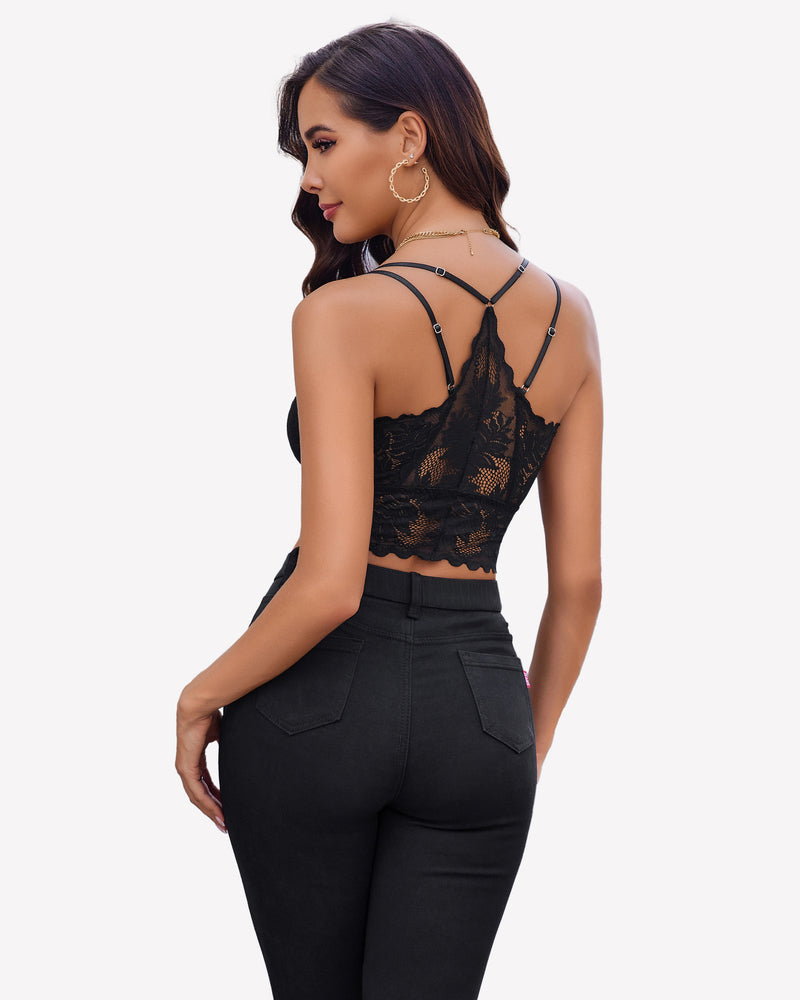 Lace Camisoles Racerback Crop Tops Lingerie Sets-Bras - Tophatter Daily Deals