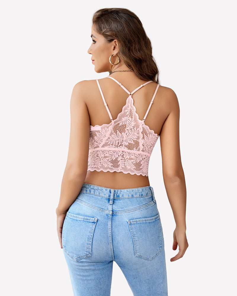 Lace Camisoles Racerback Crop Tops Lingerie Sets-Bras - Tophatter Daily Deals