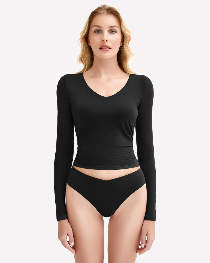 Sweetheart Neck Y2k Top with Panties Sets Black Lingeries-Crop tops - Tophatter Daily Deals