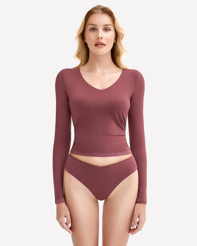 Sweetheart Neck Y2k Top with Panties Sets Dark Purple Lingeries-Crop tops - Tophatter Daily Deals