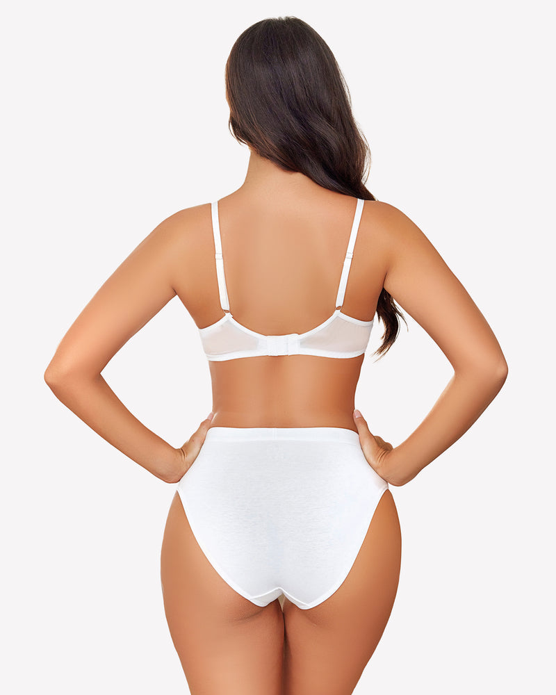 Sheer Mesh Unlined Underwire Bra Lingerie Sets-Bras - Tophatter Daily Deals