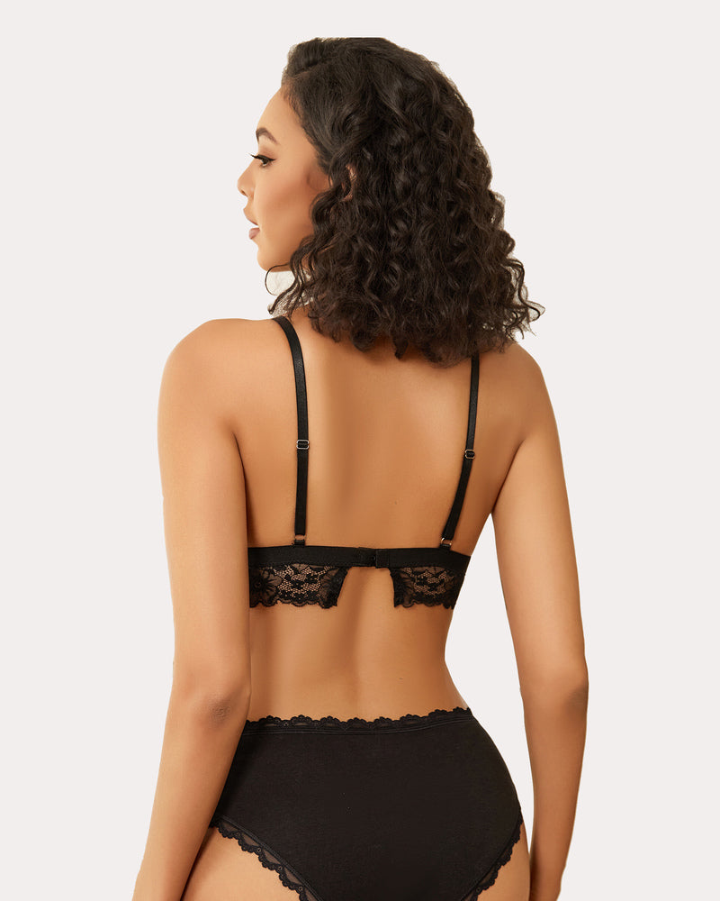 Lace Wireless Bra Non Padded Bralette Lingerie Sets-Bras - Tophatter Daily Deals