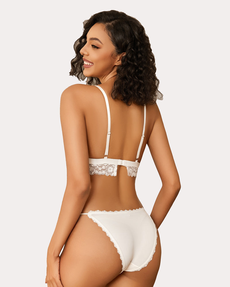 Lace Wireless Bra Non Padded Bralette Lingerie Sets-Bras - Tophatter Daily Deals