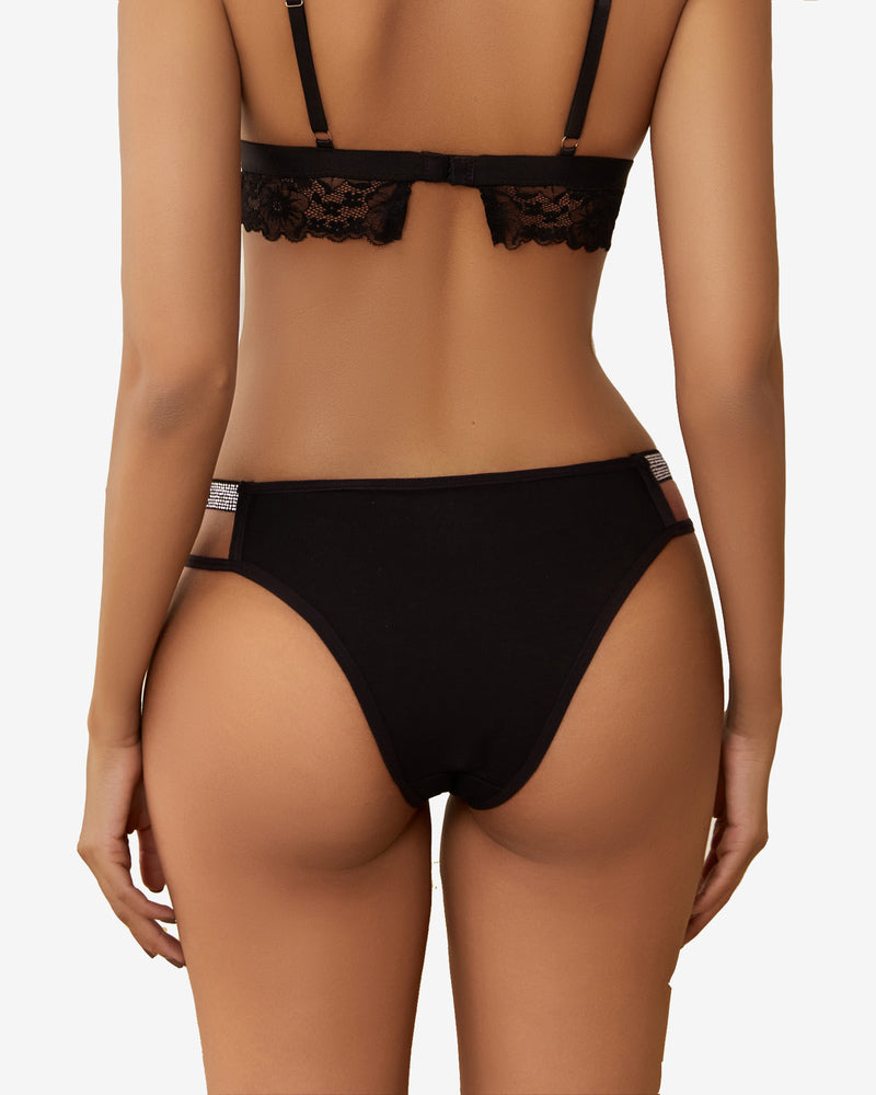 Cotton Panties Floral Lace Hipster Lingeries-panties - Tophatter Daily Deals