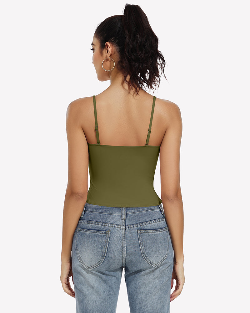 ⚡Flash Sale- Double Lined Tank Tops Basic Crop Top Lingerie Sets-Bras - Tophatter Daily Deals