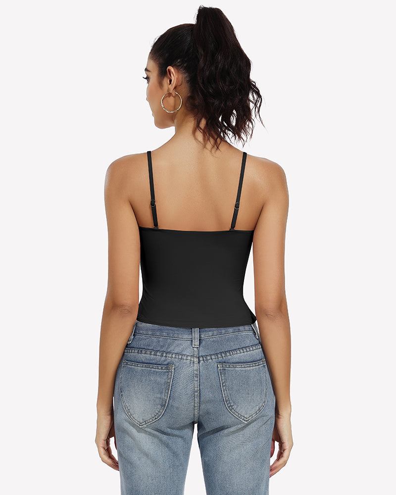 ⚡Flash Sale- Double Lined Tank Tops Basic Crop Top Lingerie Sets-Bras - Tophatter Daily Deals