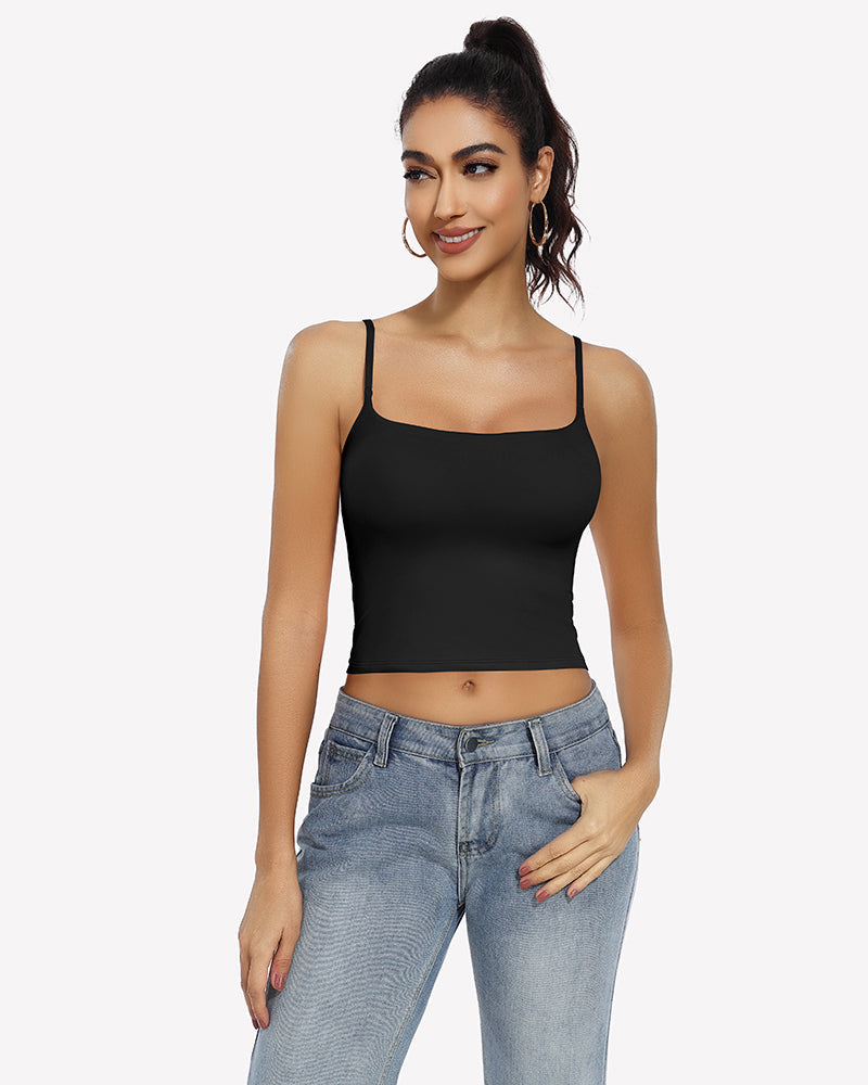 ⚡Flash Sale- Double Lined Tank Tops Basic Crop Top Lingerie Sets-Bras - Tophatter Daily Deals