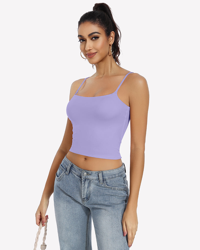 ⚡Flash Sale- Double Lined Tank Tops Basic Crop Top Lingerie Sets-Bras - Tophatter Daily Deals