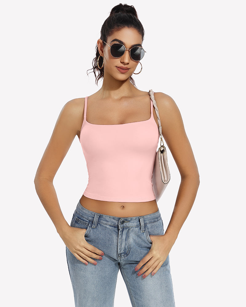 ⚡Flash Sale- Double Lined Tank Tops Basic Crop Top Lingerie Sets-Bras - Tophatter Daily Deals