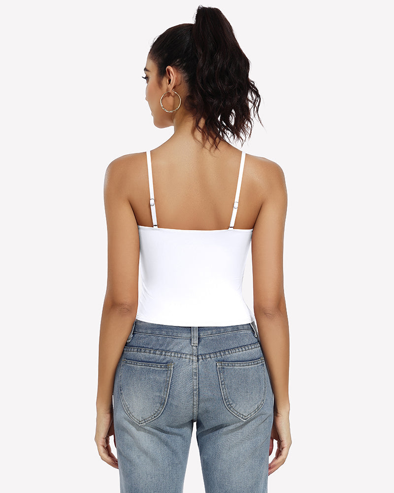 ⚡Flash Sale- Double Lined Tank Tops Basic Crop Top Lingerie Sets-Bras - Tophatter Daily Deals
