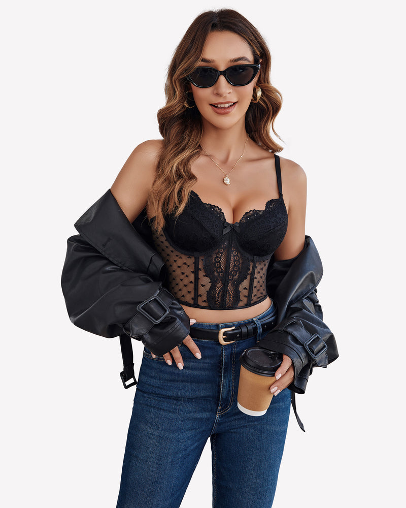 Corset Tops V Neck Bustier Lingerie Sets-Bras - Tophatter Daily Deals
