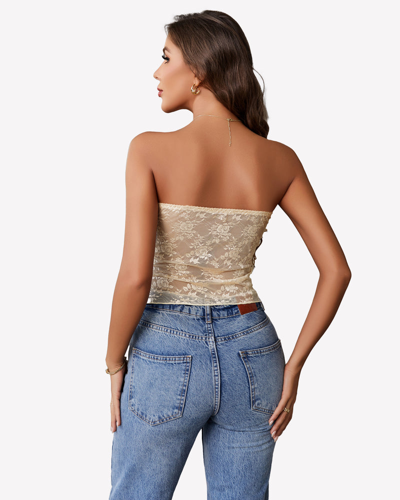 Lace Camisole Y2k Tube Crop Tops Lingeries-Crop tops - Tophatter Daily Deals