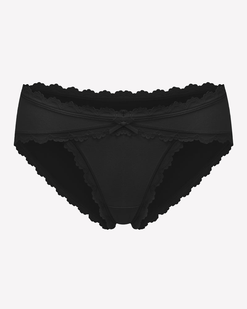 Cotton Panties Lace Stretch Hipster Black Lingeries-panties - Tophatter Daily Deals