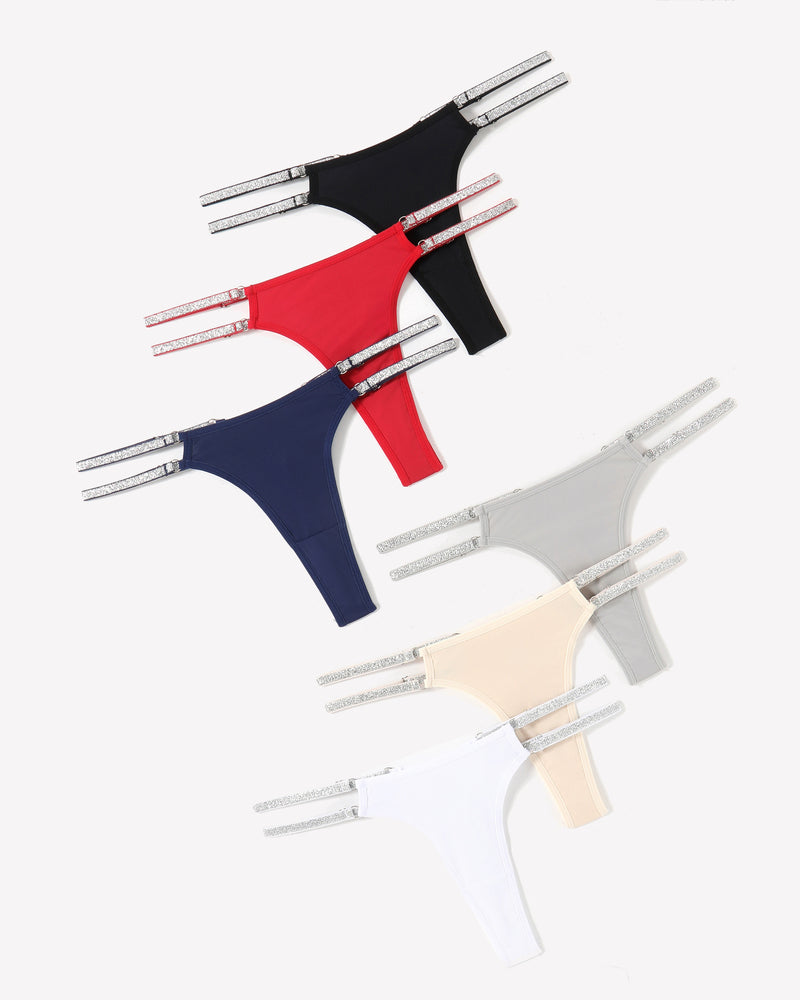 Low Waist Brazilian Tanga Panties 6 Pcs-1 Lingeries-panties - Tophatter Daily Deals