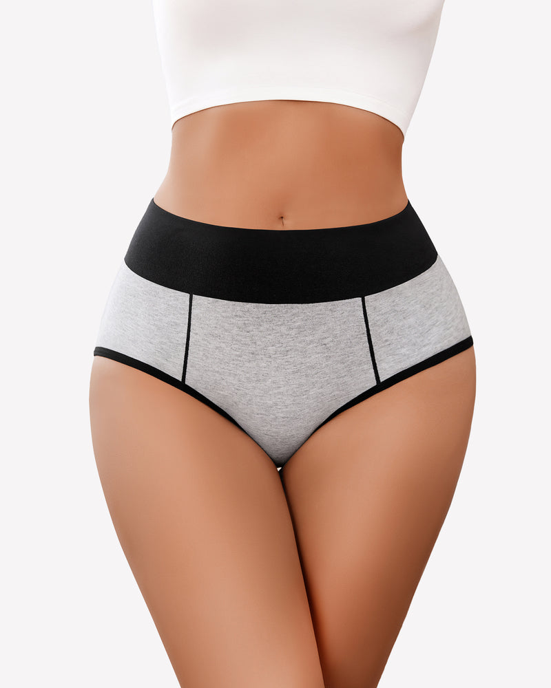Cotton Hipster Panties High Waist Briefs Grey Lingeries-panties - Tophatter Daily Deals