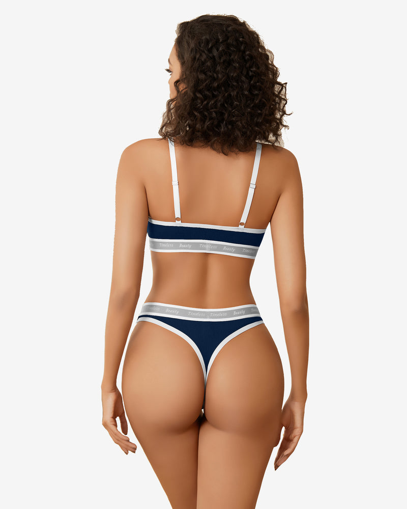 Contrast Bra and Panty Set Lingerie Sets-Bra Sets - Tophatter Daily Deals