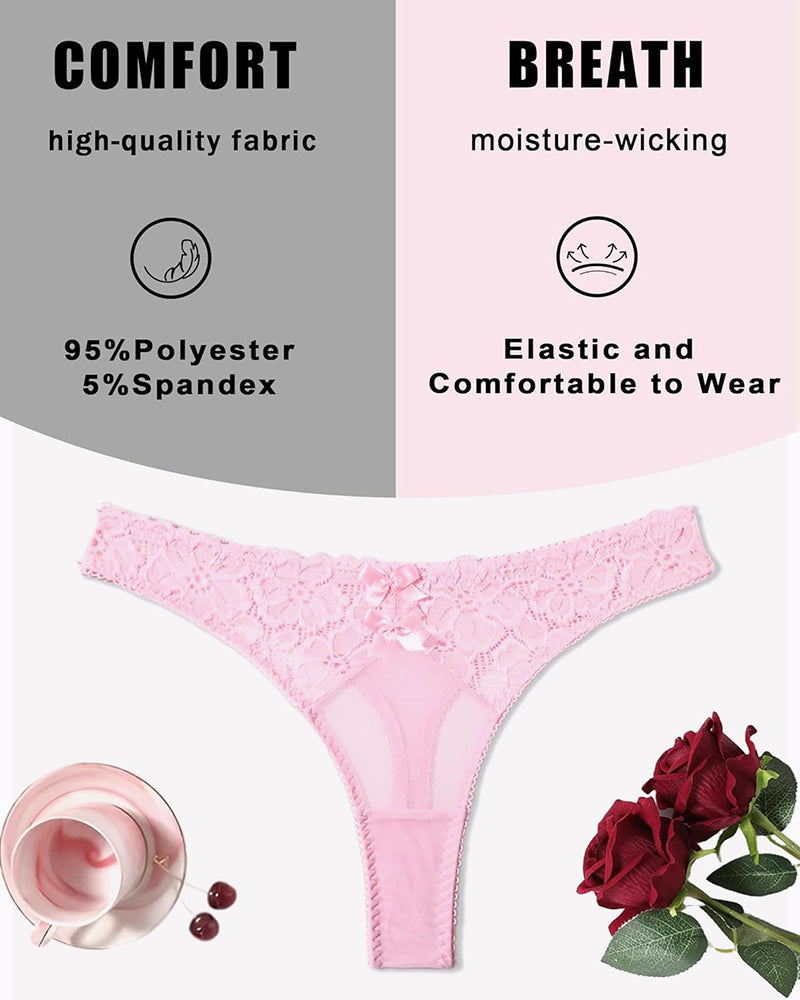 Lace Thongs Low Waist Cheeky Panties Lingeries-panties - Tophatter Daily Deals
