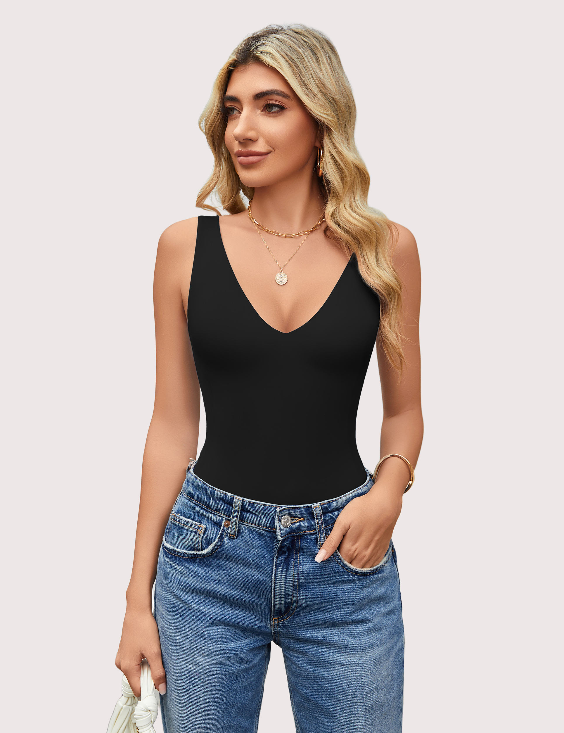 Double Lined Bodysuit Leotard Shaperwear-bodysuit - Tophatter Daily Deals