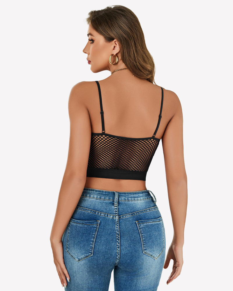 Fishnet Crop Tops Y2k Bralette Lingerie Sets-Bras - Tophatter Daily Deals