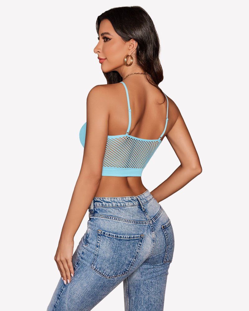 Fishnet Crop Tops Y2k Bralette Lingerie Sets-Bras - Tophatter Daily Deals