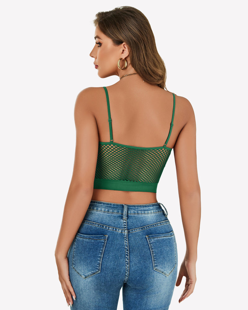 Fishnet Crop Tops Y2k Bralette Lingerie Sets-Bras - Tophatter Daily Deals